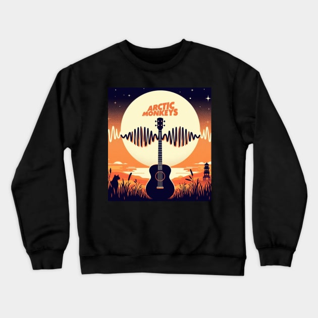 Arctic Monkeys Guitar Wave Crewneck Sweatshirt by DarkWave